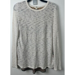 Dylan Womens Top M Boho Chic Mixed Media Oversized Eclectic Vintage-inspired A13